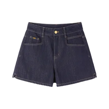 XIANGYING Denim Shorts Women's Navy Blue