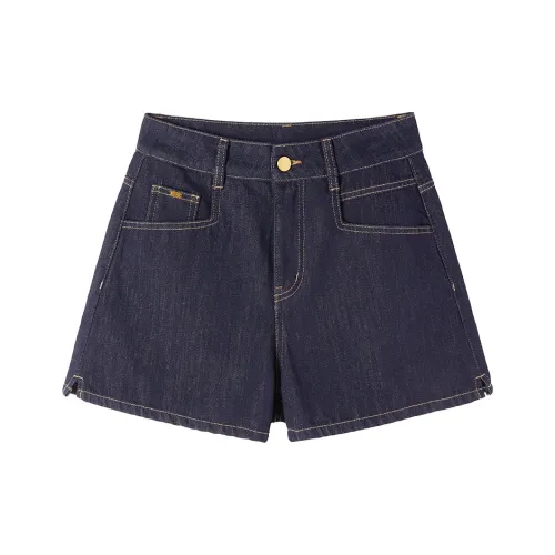 XIANGYING Denim Shorts Women's Navy Blue