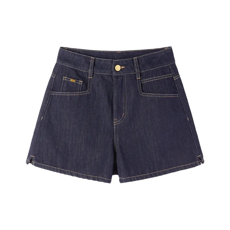 XIANGYING Denim Shorts Women's Navy Blue-0