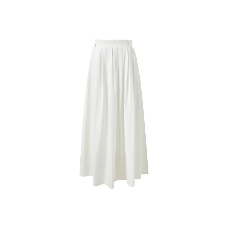 3COLOUR Casual Long Skirt Women's Ecru-0