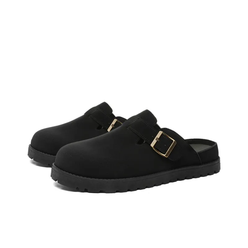 OUGLEMEN Rubber Sole Quiet, Odor Resistant, Slip Resistant Closed Toe Slippers Men's Box Included-1