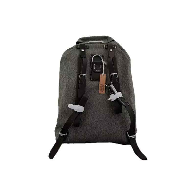 Alternative Country Tree Paste Leather With Canvas Backpack Unisex Army Green-1