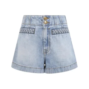 Zimmermann SS25 Summer Swimsuit Collection Denim Shorts Women's Blue
