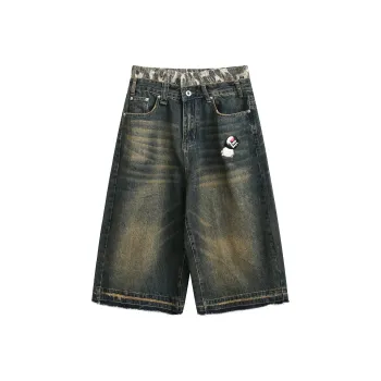 TH FABRICATE Denim Shorts Women's Washed Blue