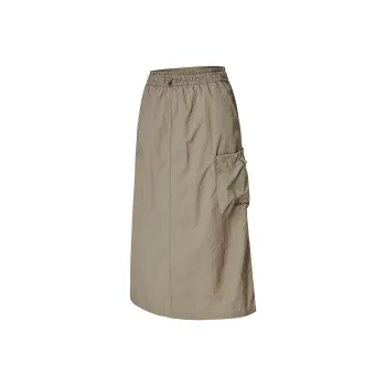XEXYMIX SS25 Casual Long Skirt Women's Coffee Brown