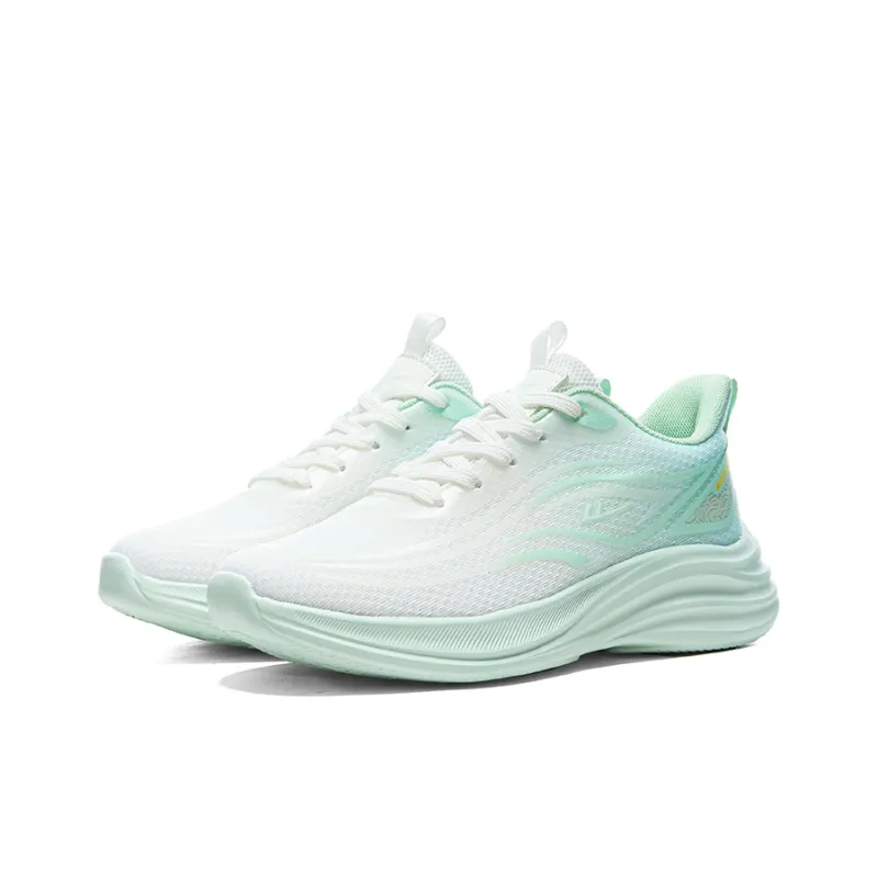 Warrior Rebound Abrasion Resistant Lightweight Breathable Slip Resistant Low Top Running Shoes Women's White Green-1