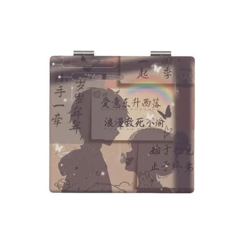 JIXUAN Vintage Style Niche Double Sided Foldable On The Go Make Up Mirrors