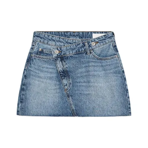 ZARA Denim Short Skirts Women's Medium Blue
