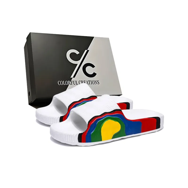 Colorful Creations Quiet Slip Resistant Odor Resistant Abrasion Resistant Slide Slippers Unisex Box-0