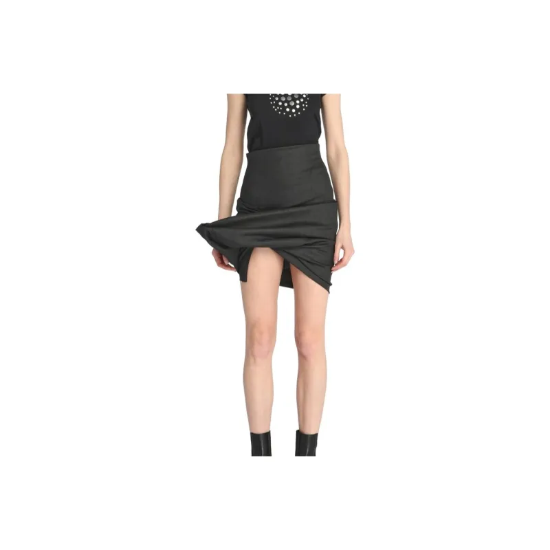 RICK OWENS Draped Mini Skirt 'Black'-0