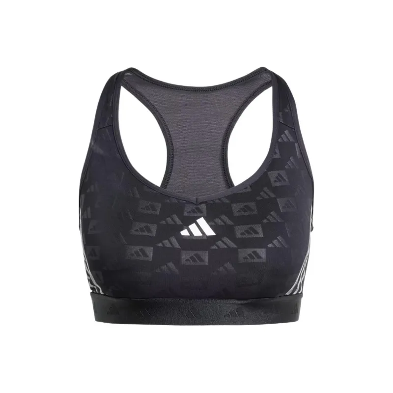 Adidas Free Shipping With AdiClub Powerreact Training Medium-Support Hyperglam Emboss Bra-0