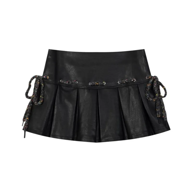 CUWU Leather Short Skirts Women's-2