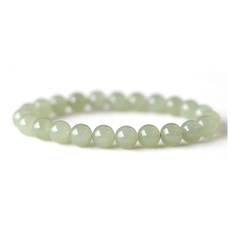 ORTAFFA Hetian Jade Bracelets Pale Greenish White Jade Unisex-7