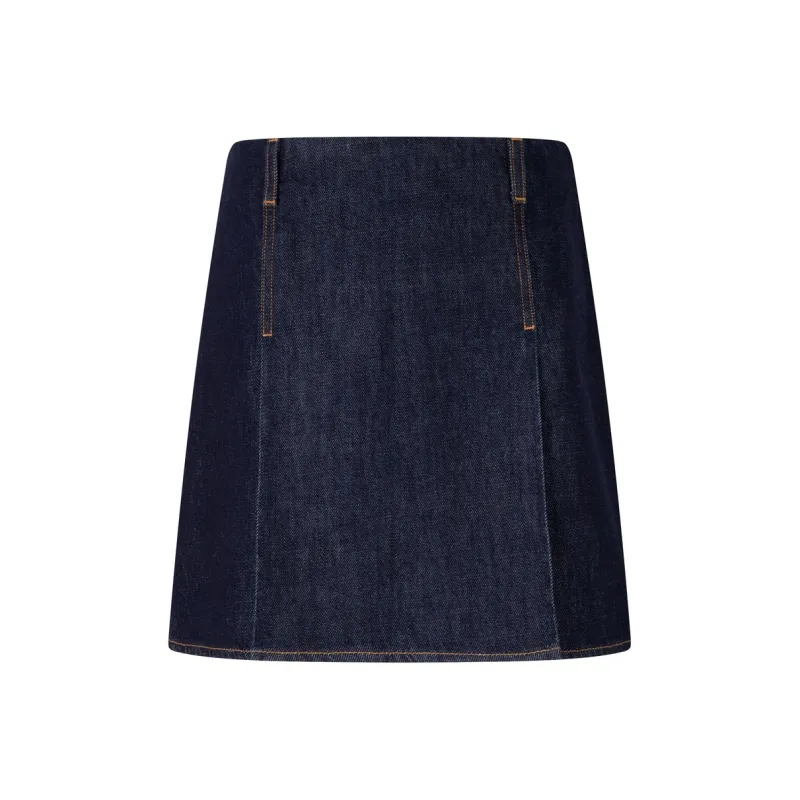 Tommy Hilfiger Denim Short Skirts Women's Dark Denim Blue-0