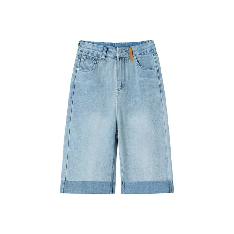 FAWENXIANGZI Denim Shorts Women's Light Blue-0