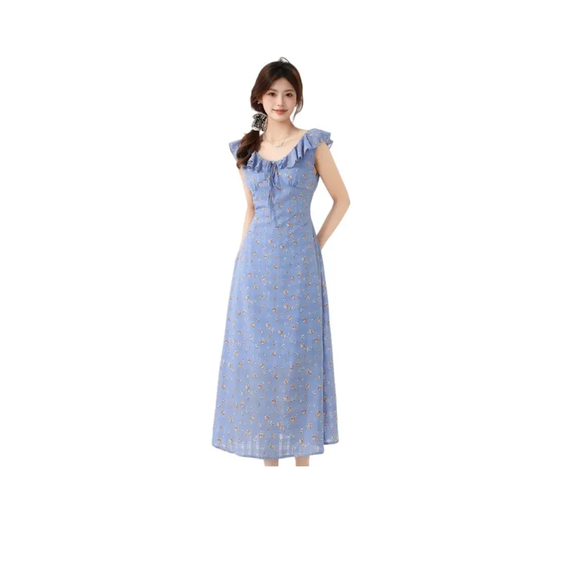 FLIM Sleeveless Dresses Women's Blue-0