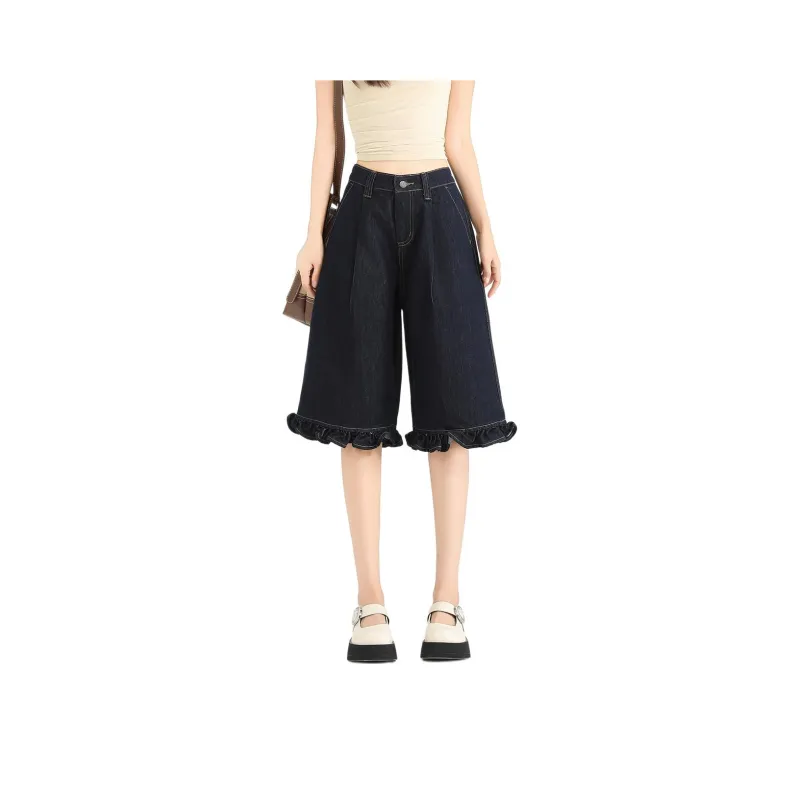  CHOCOOLATE Denim Shorts Women's Dark Blue-0