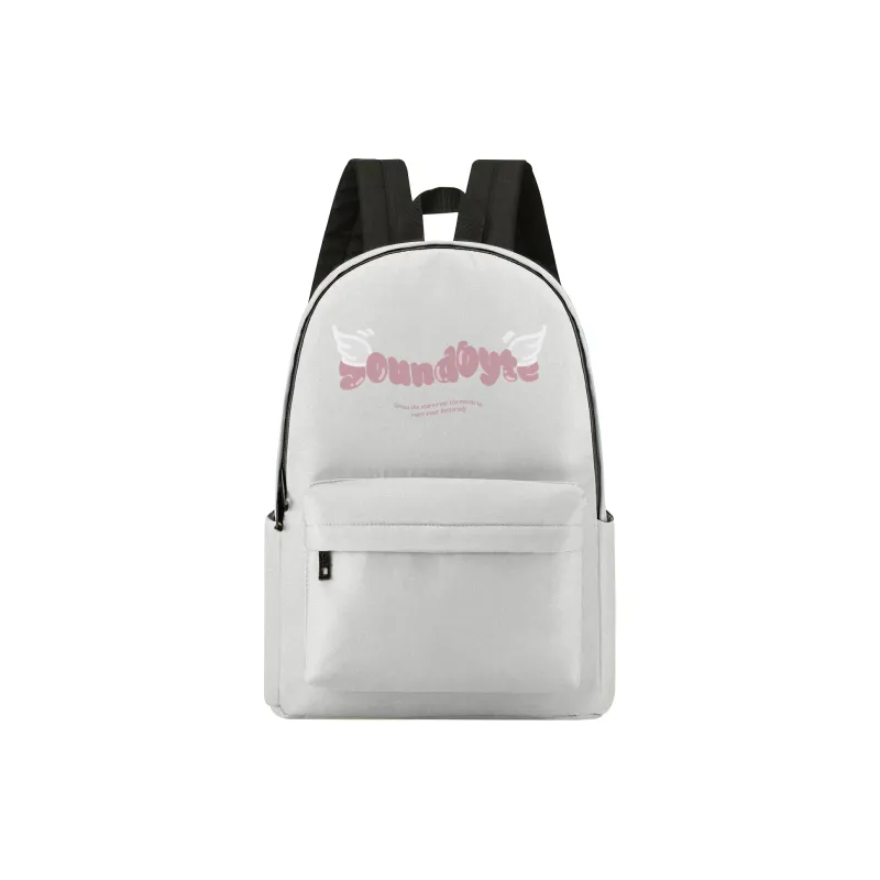 Soundbyte Polyester Backpack Women's Gray White-0