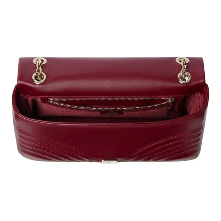 GUCCI GG Marmont Lambskin Shoulder Bag Tubas Women's Red-4