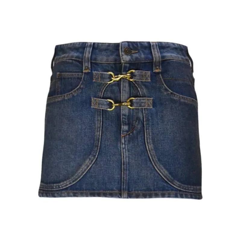 ISABEL MARANT Paulina Straight Hem Denim Mini Skirt-0
