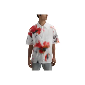 Alexander McQueen Obscured Flower Buttoned Bowling Shirt