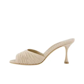 MANOLO BLAHNIK Slide Slippers Women's Beige