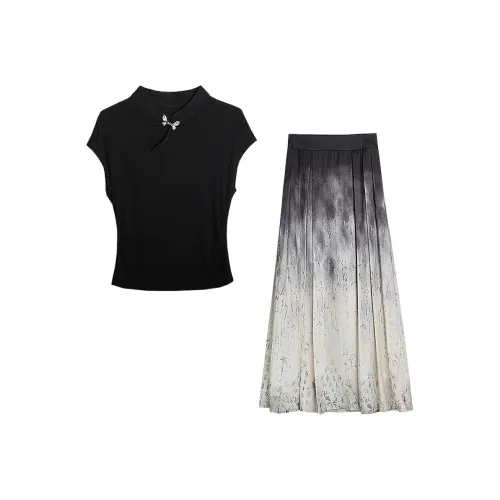 SONDR Skirt Set Women's Ink Wash Painting