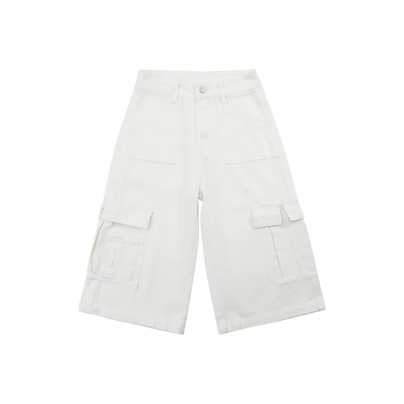 Wen Shan Denim Shorts Women's White-0