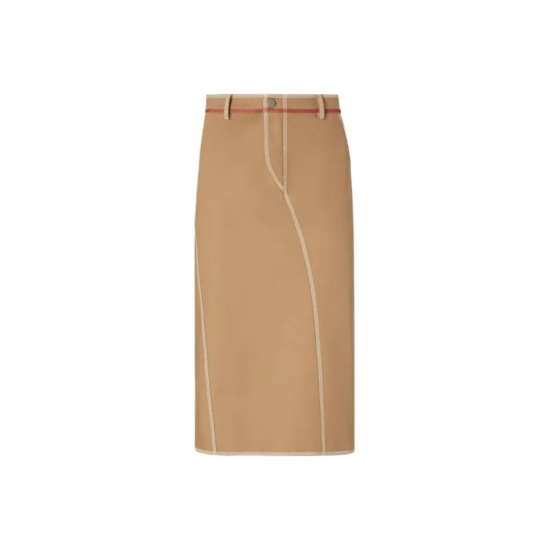FENDI SS25 Casual Long Skirt Women's Beige-0