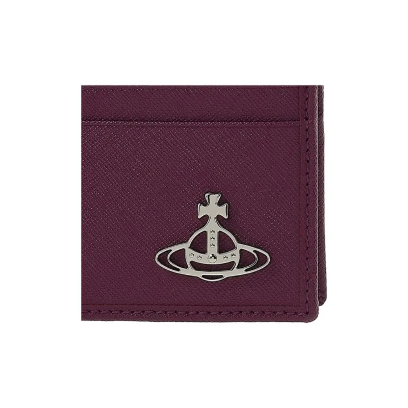 Vivienne Westwood Sapiano Leather Card Holder Men's Fuchsia-5