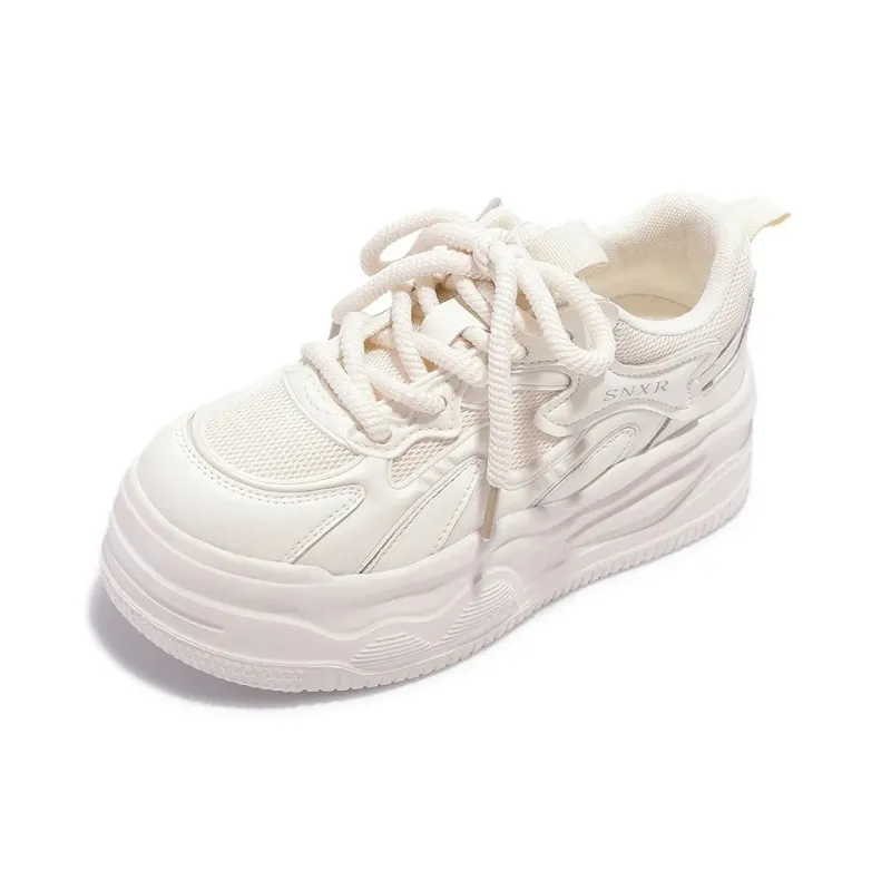 Fawn Miri Slip Resistant, Breathable, Height Increasing Low Top Skateboard Shoes Women's Ecru-1