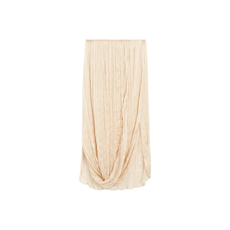 Massimo Dutti Casual Long Skirt Women's Yellow-0