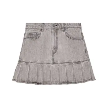GANNI Future Denim Pleated Mini Skirt