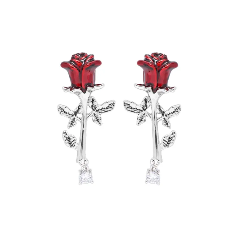 KING OF BLING Alloy, Zircon, Oil Drip Earrings Women's-0