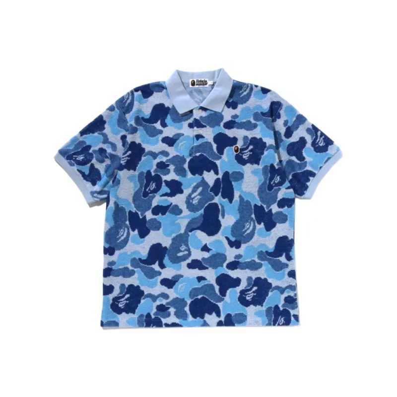 Bape Abc Camo Pile Jacquard Relaxed Fit Polo Shirt-4