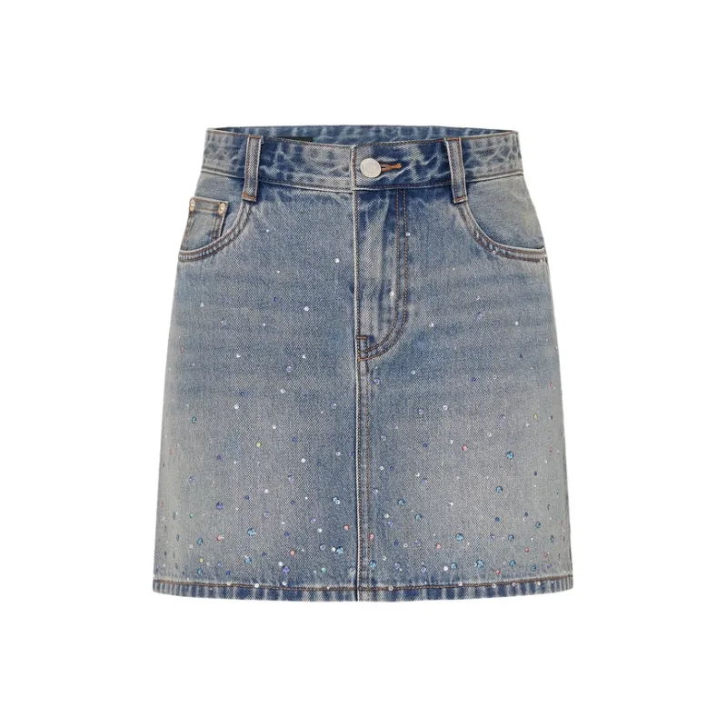 MOCO Denim Short Skirts Women's Blue-0