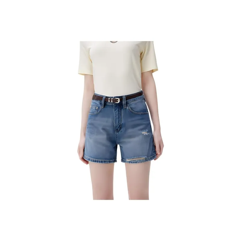 Shuhao Bai Denim Shorts Women's Denim Blue-0