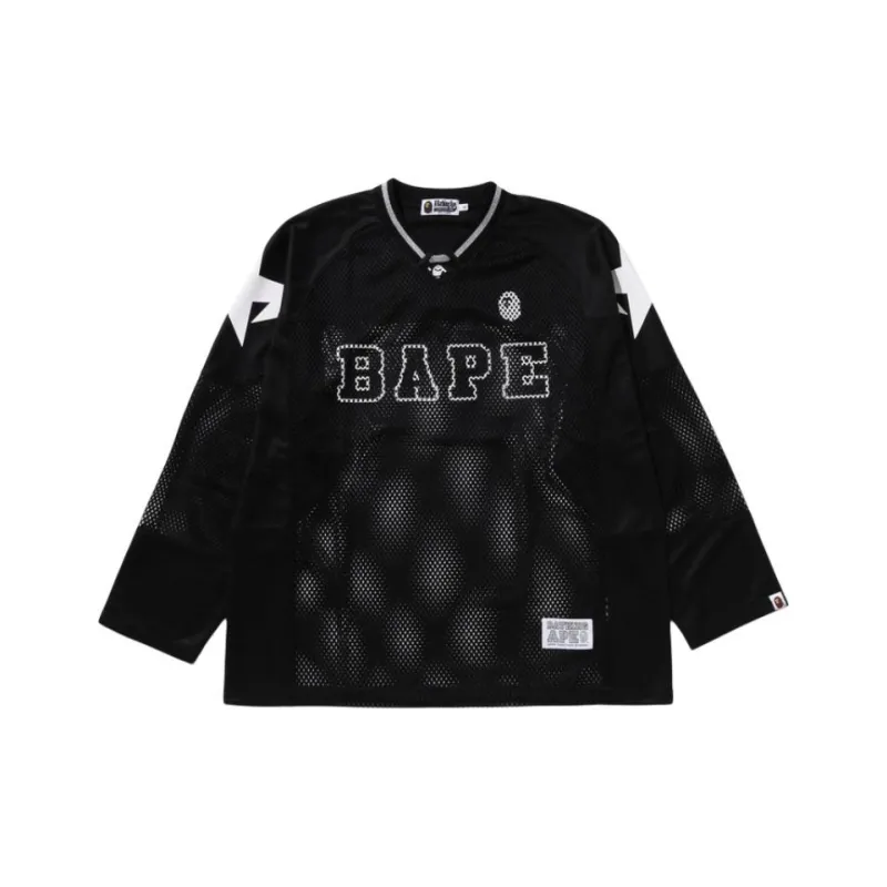 Bape Line Camo Multilogo Relaxed Fit Football Jersey-1