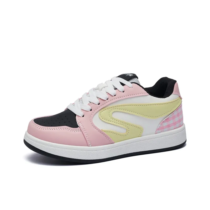 VKOI 1999 Wear resistant And Lightweight Low Top Skateboard Shoes Women's Pink-4