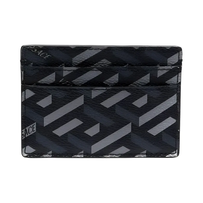 FANSIZHE VERSACE Leather Card Holder Card Holder Men's Black Gray-0