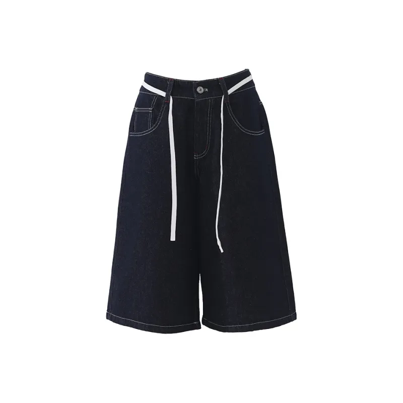 Kazakhstan Denim Shorts Women's Dark Blue-0