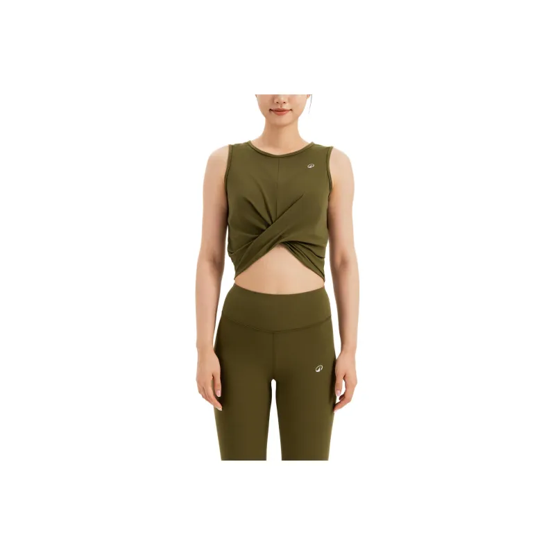 DECATHLON Sport Vests Women's Golden Olive Green-0