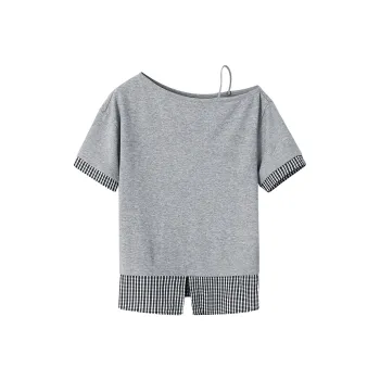 XIMENG T Shirts Women's Gray