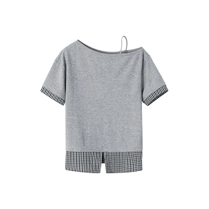 XIMENG T Shirts Women's Gray-0