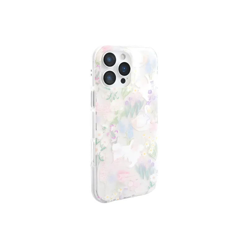 Wei Xin Acrylic Material Kitten Swan Among Flowers Phone Cases Compatible With IPhone 16/15 Pro Max/Apple 13/14 Pro/Max-3