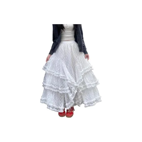 Dior Beauty Casual Long Skirt Women's White