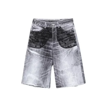 ANDERSSON BELL Lace panels Denim Shorts