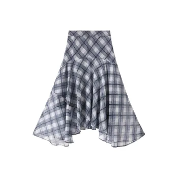 XIANGYING Casual Long Skirt Women's Navy Blue