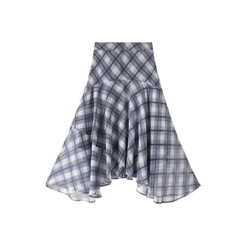 XIANGYING Casual Long Skirt Women's Navy Blue-0