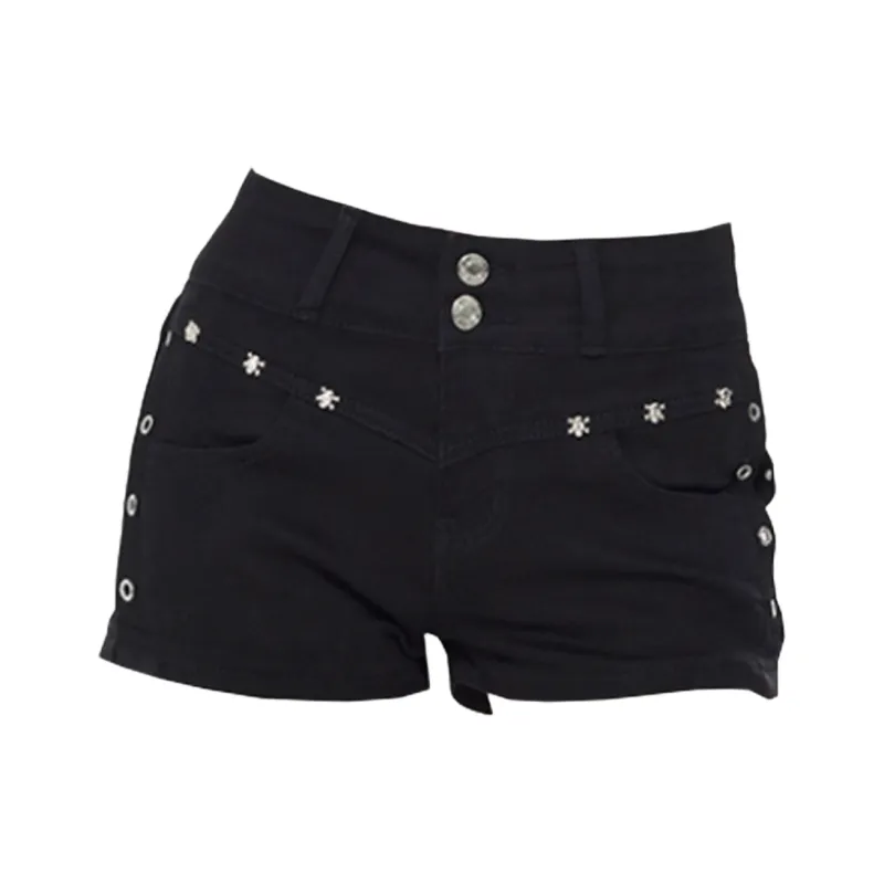 MA JOURNEE Denim Shorts Women's Black-0